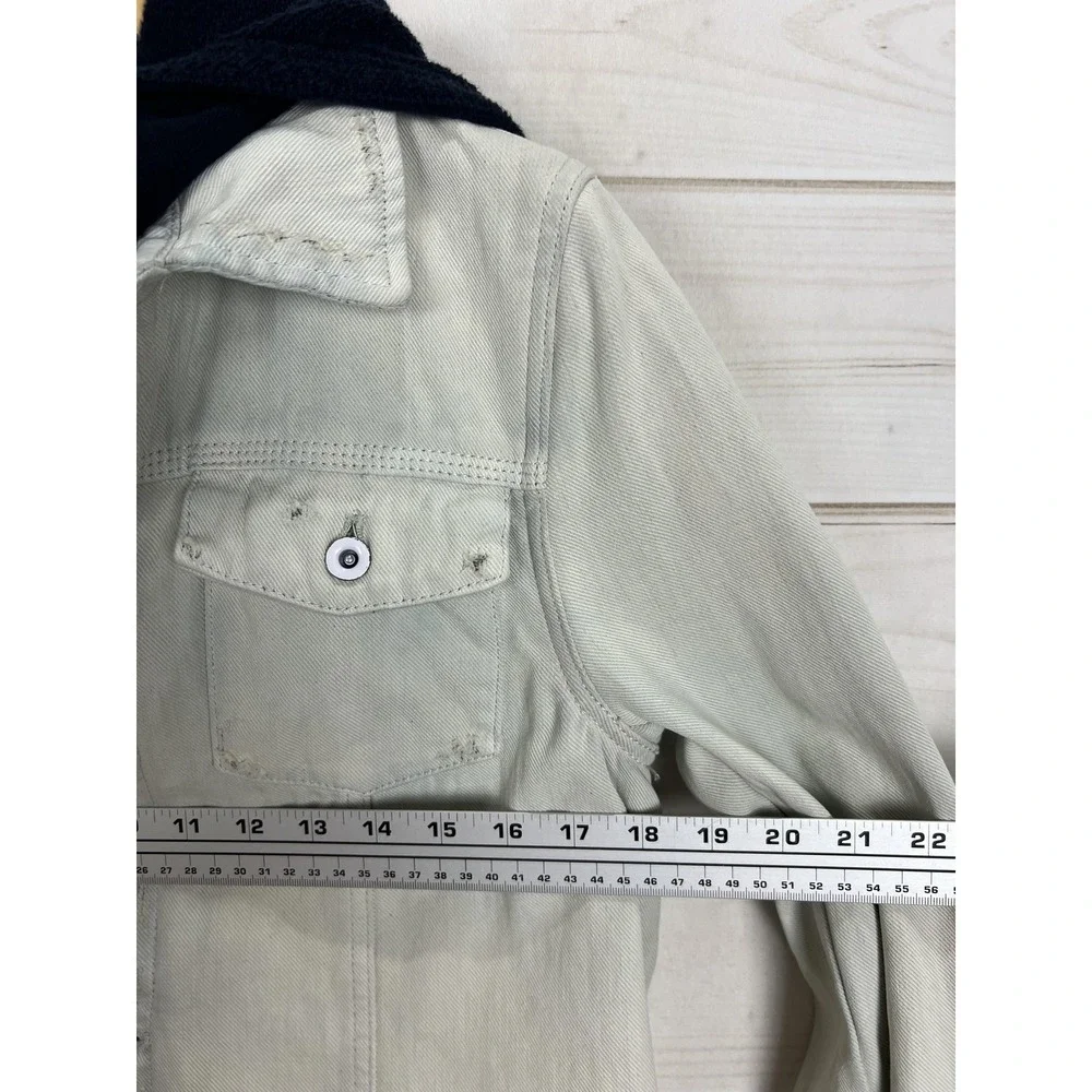 Free People Jacket Womens Medium Layered Lightwash Denim Boho Urban Distressed - Picture 5 of 8